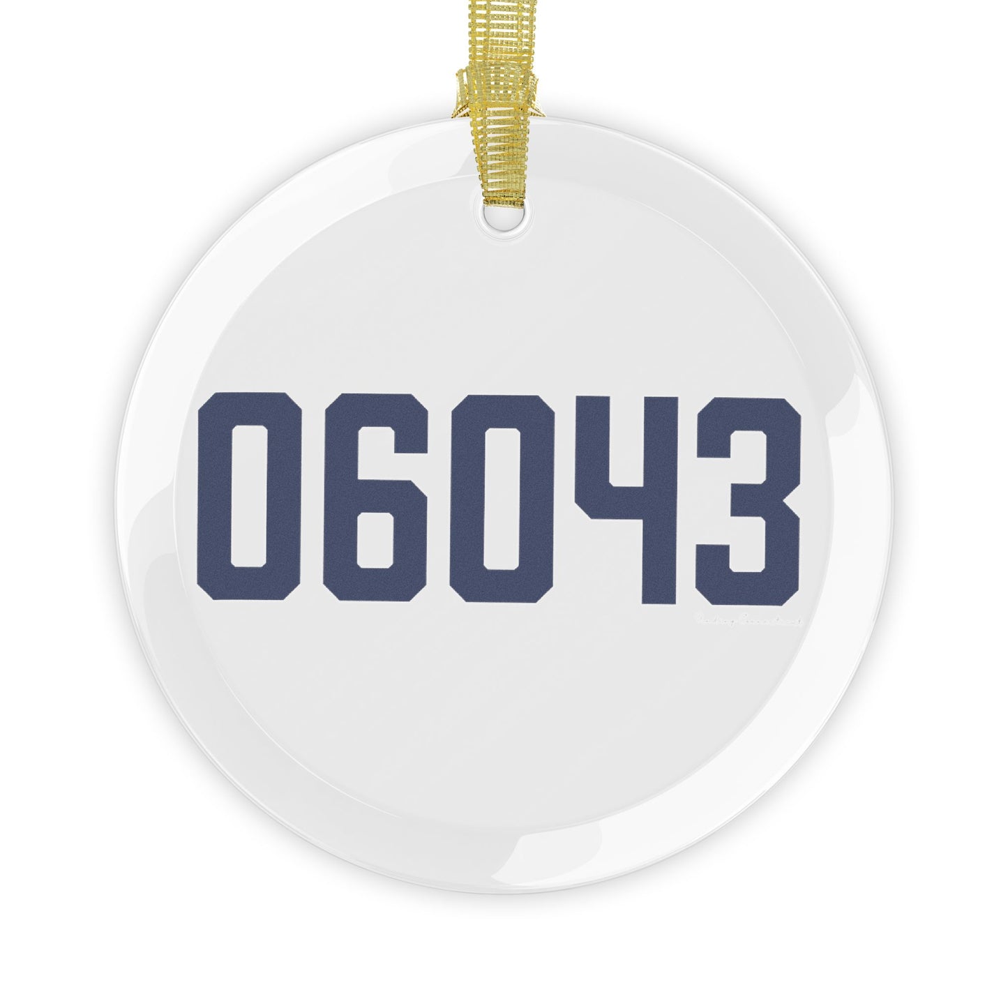 06043 Bolton Connecticut Zip Code Glass Ornaments