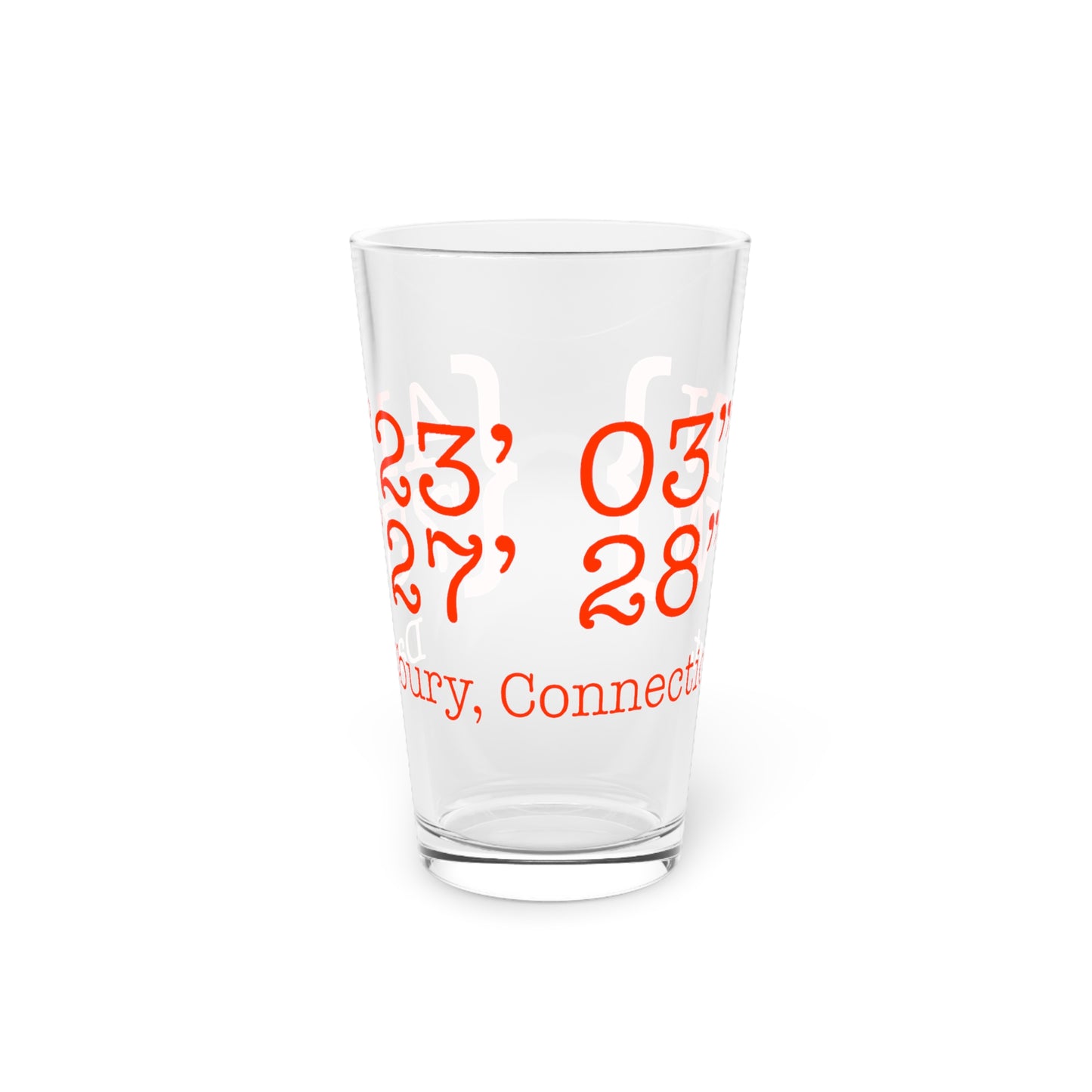 Danbury Coordinates Pint Glass, 16oz