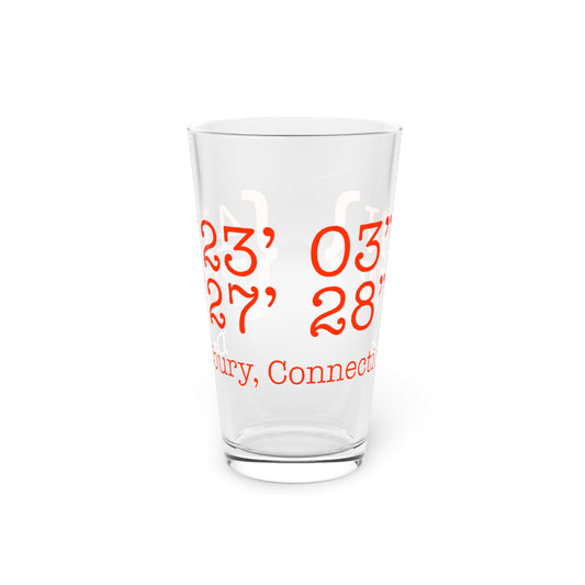 Danbury Coordinates Pint Glass, 16oz