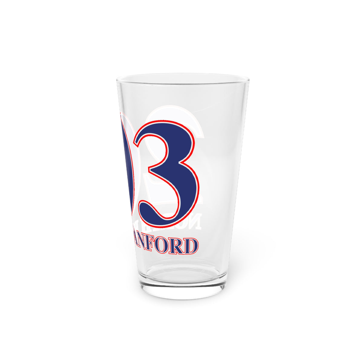 North Branford Red, White & Blue Pint Glass, 16oz