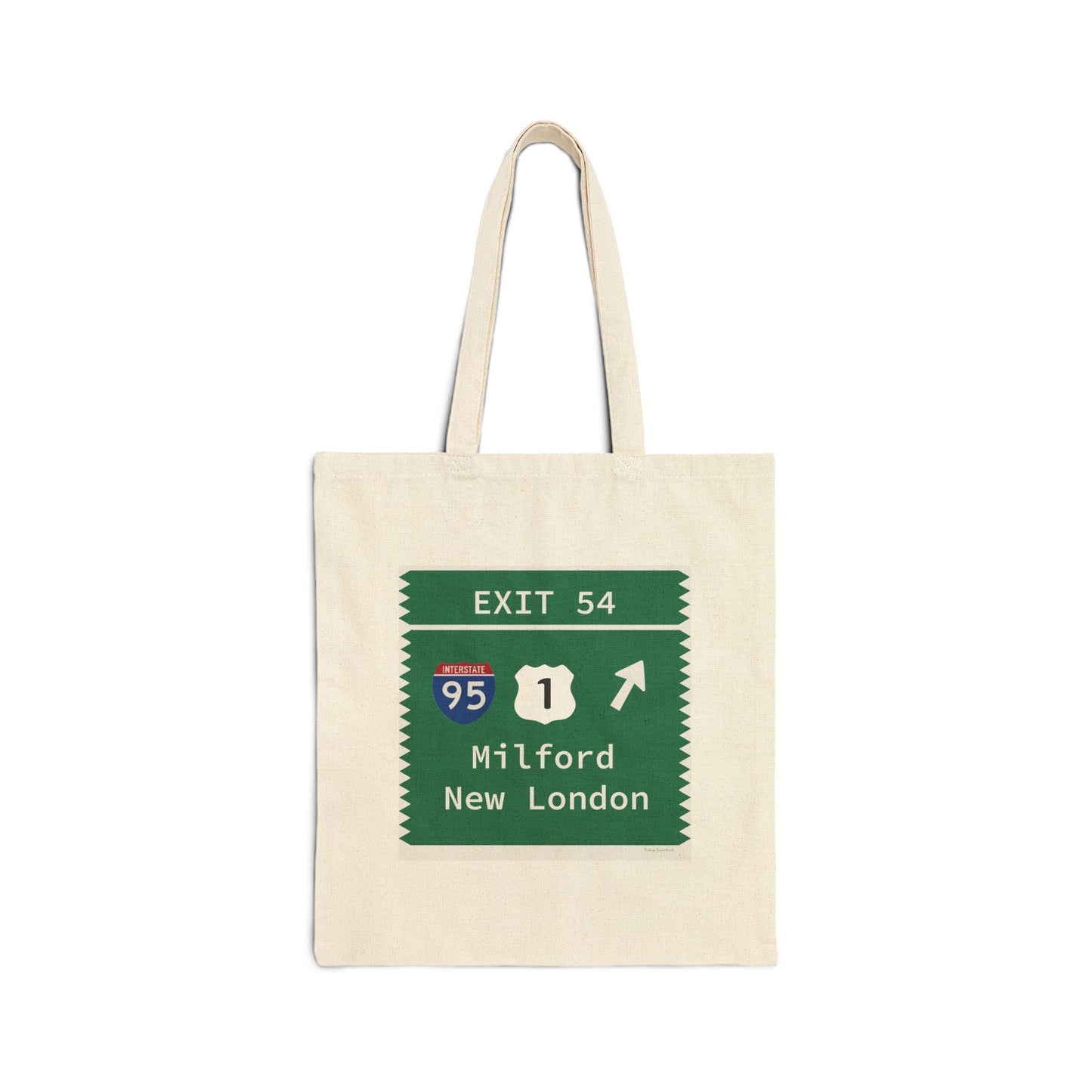 Vintage Merritt Parkway Exit 54 Sign Cotton Canvas Tote Bag