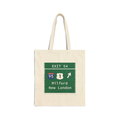 Vintage Merritt Parkway Exit 54 Sign Cotton Canvas Tote Bag