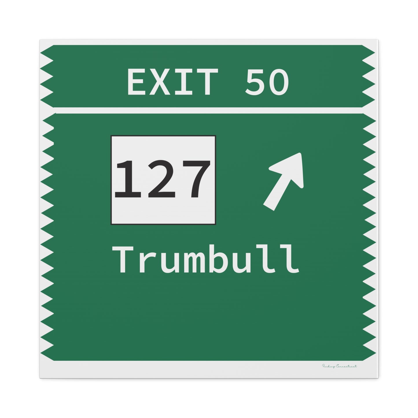 Vintage Merritt Parkway Exit 50 Sign Matte Canvas, Stretched, 1.25"
