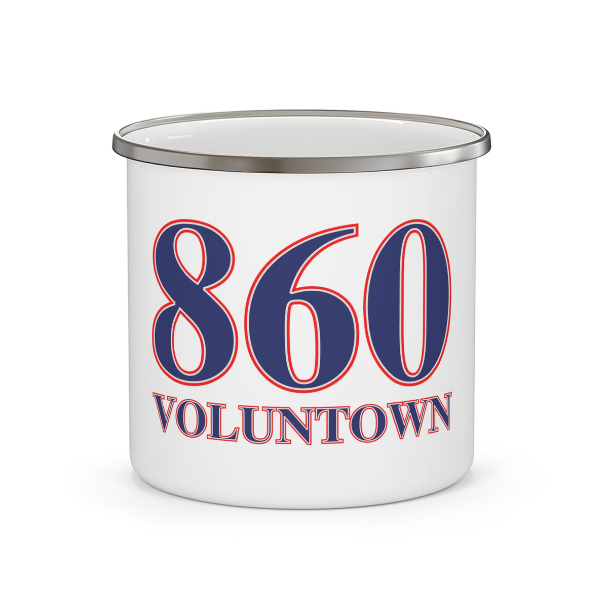 860 Voluntown  Red, White & Blue Enamel Camping Mug