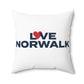 Love Norwalk Spun Polyester Square Pillow