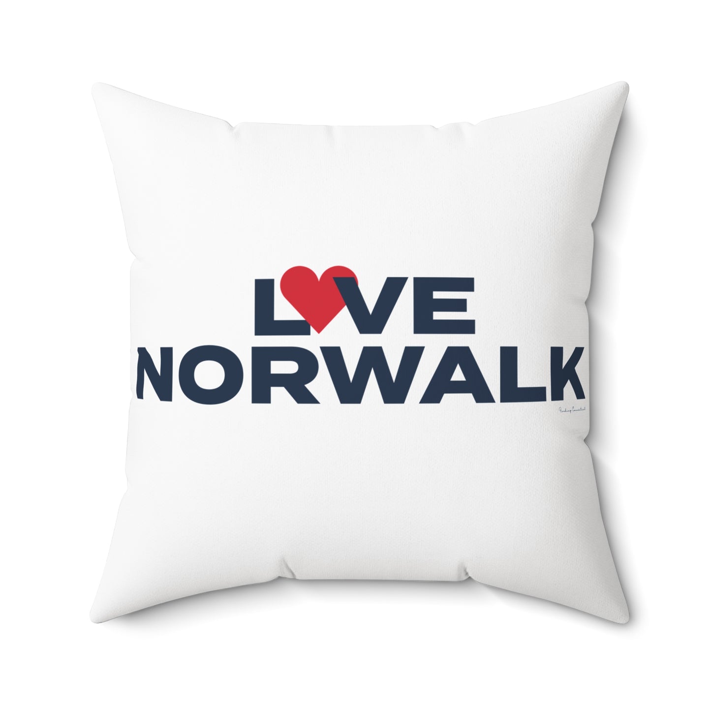 Love Norwalk Spun Polyester Square Pillow
