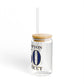 East Hampton 860 Connecticut Glass Can with Straw and Lid, 16oz