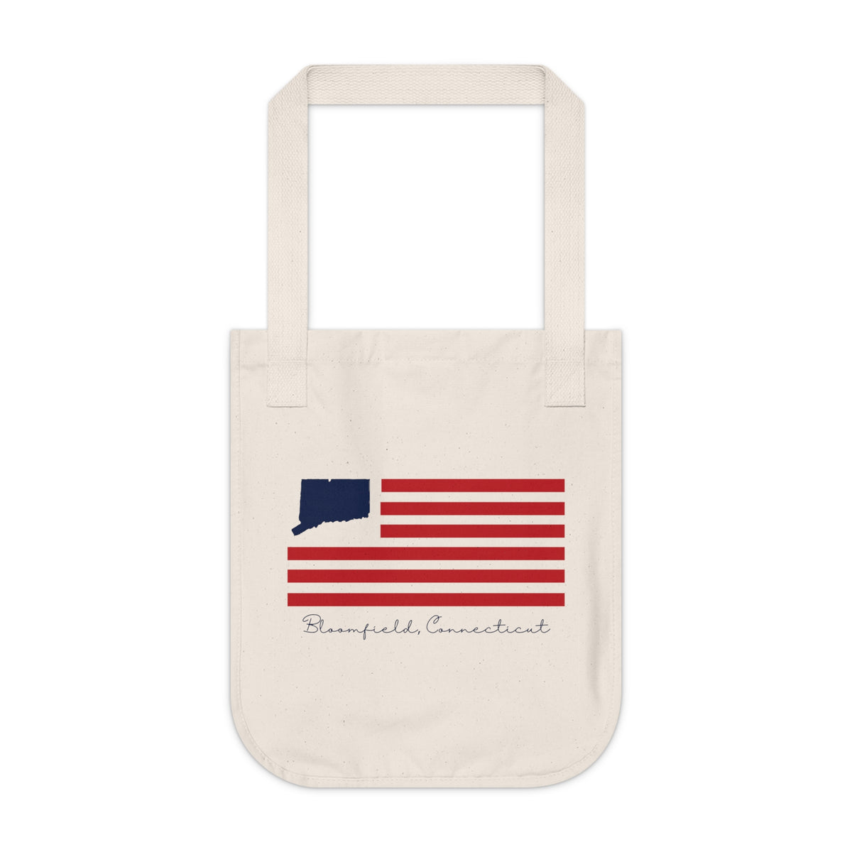 Bloomfield Connecticut Flag Organic Canvas Tote Bag