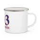 203 North Haven Red White & Blue Enamel Camping Mug