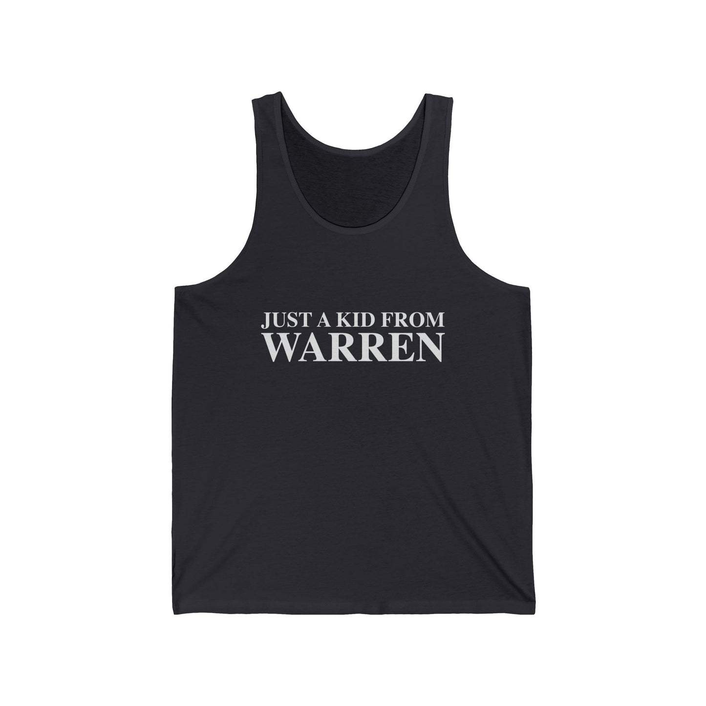 Just a kid from Warren Unisex Jersey Tank Top