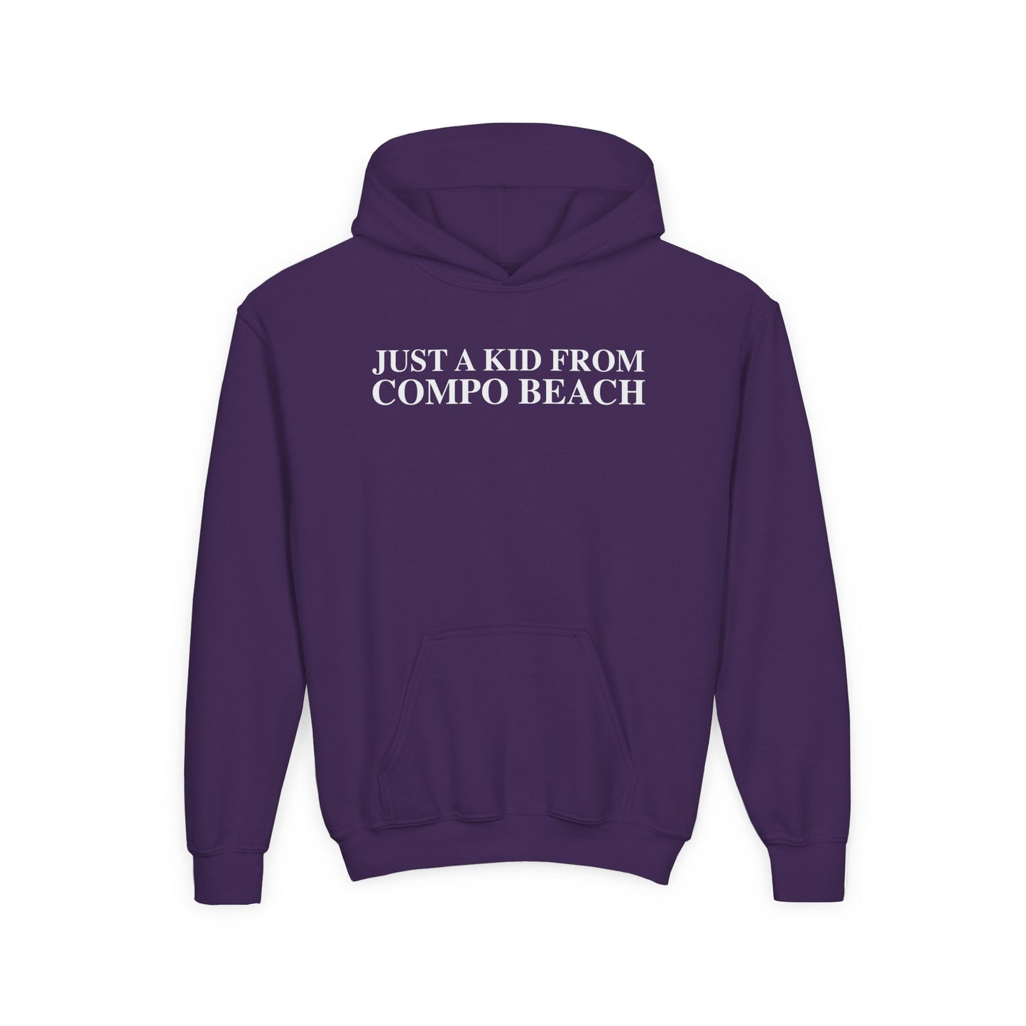 Just a kid from Compo Beach Youth Heavy Blend Hooded Sweatshirt