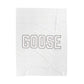 Goose Zip Code White & Black Velveteen Plush Blanket