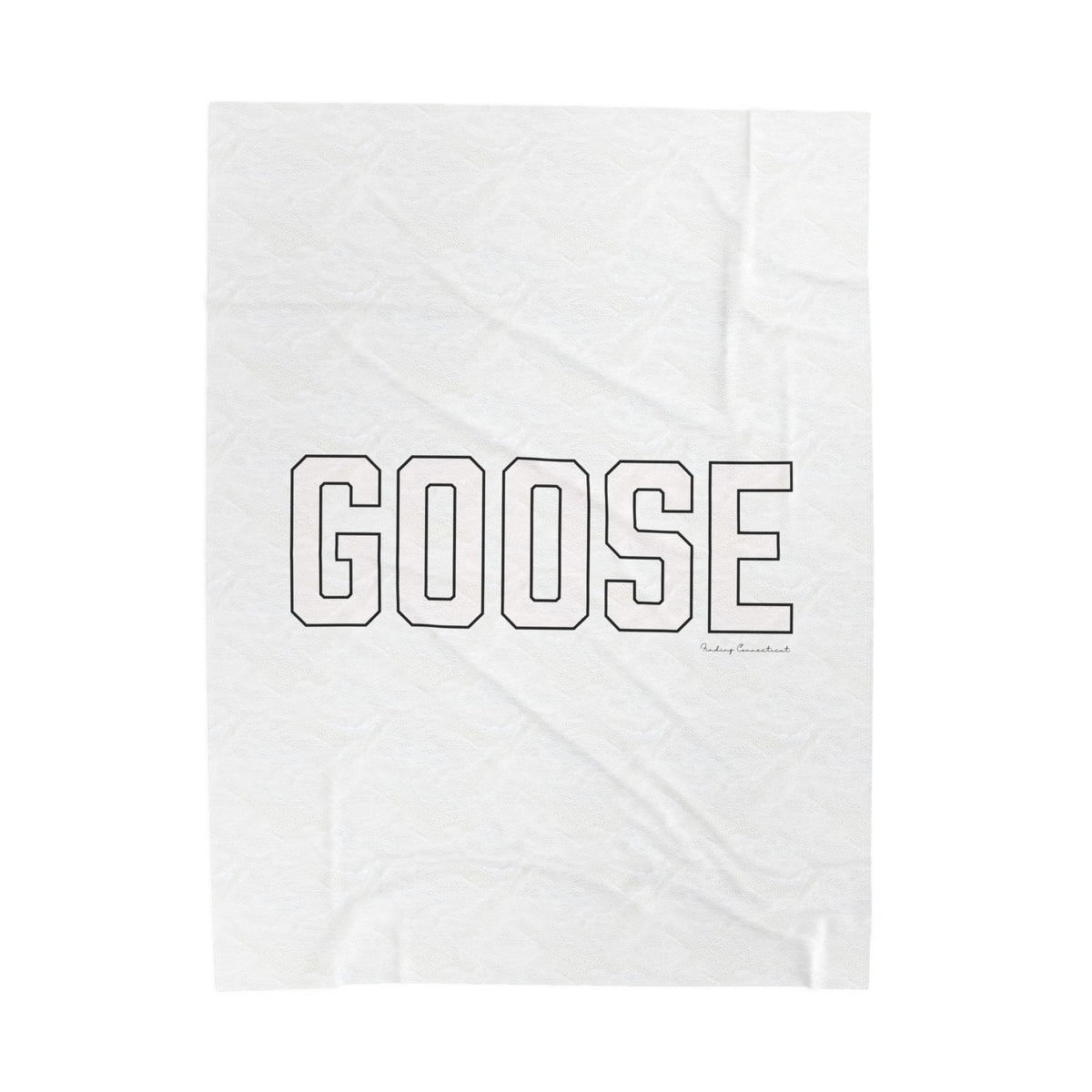 Goose Zip Code White & Black Velveteen Plush Blanket
