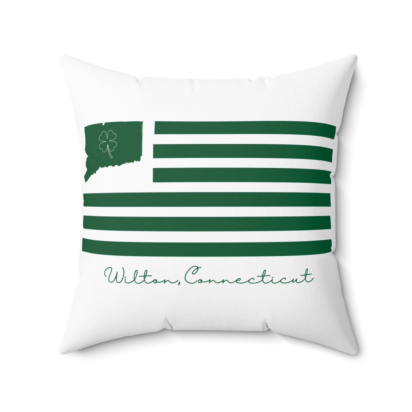 Wilton Connecticut St. Patrick's Day Spun Polyester Square Pillow