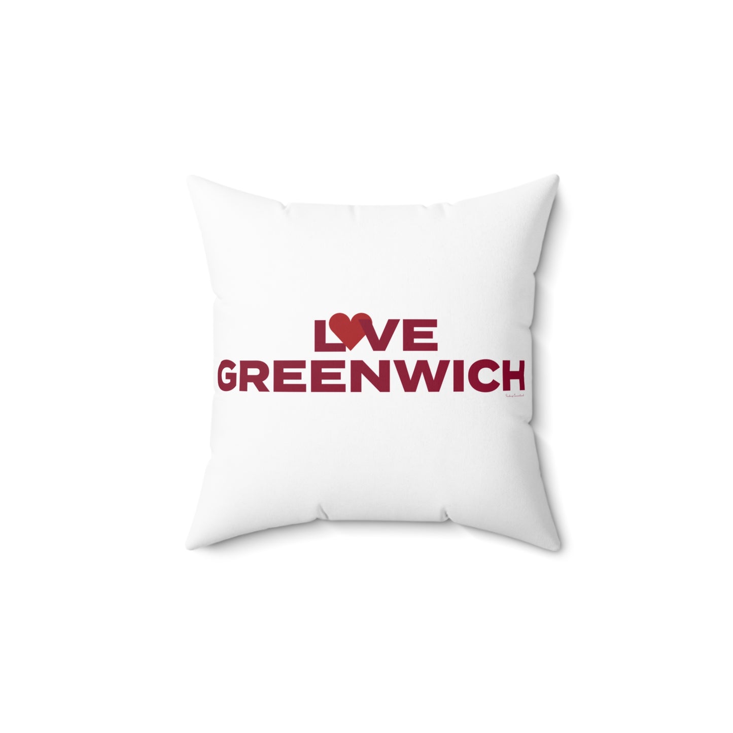 Love Greenwich Spun Polyester Square Pillow