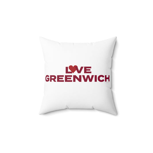Love Greenwich Spun Polyester Square Pillow