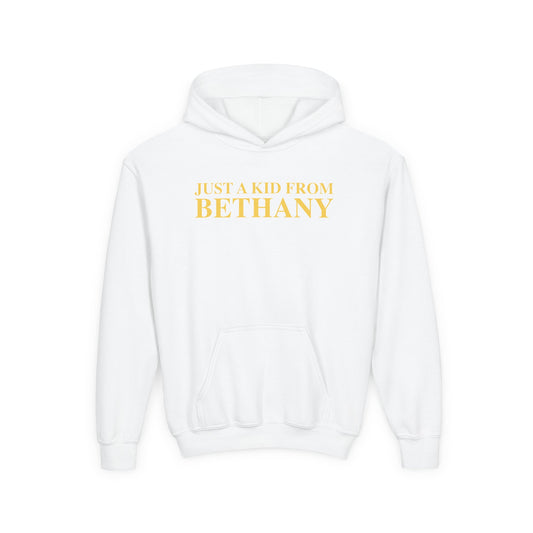 Just a kid from Bethany Youth Heavy Blend Hooded Sweatshirt