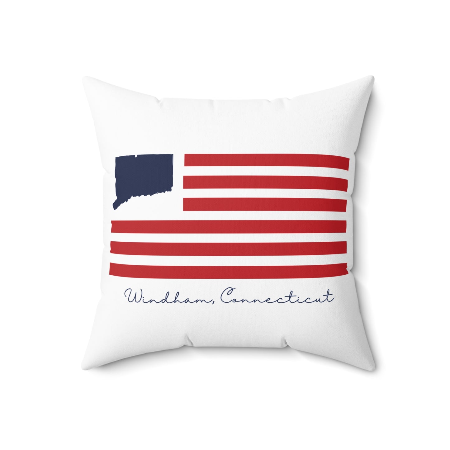 Windham Connecticut Flag Spun Polyester Square Pillow