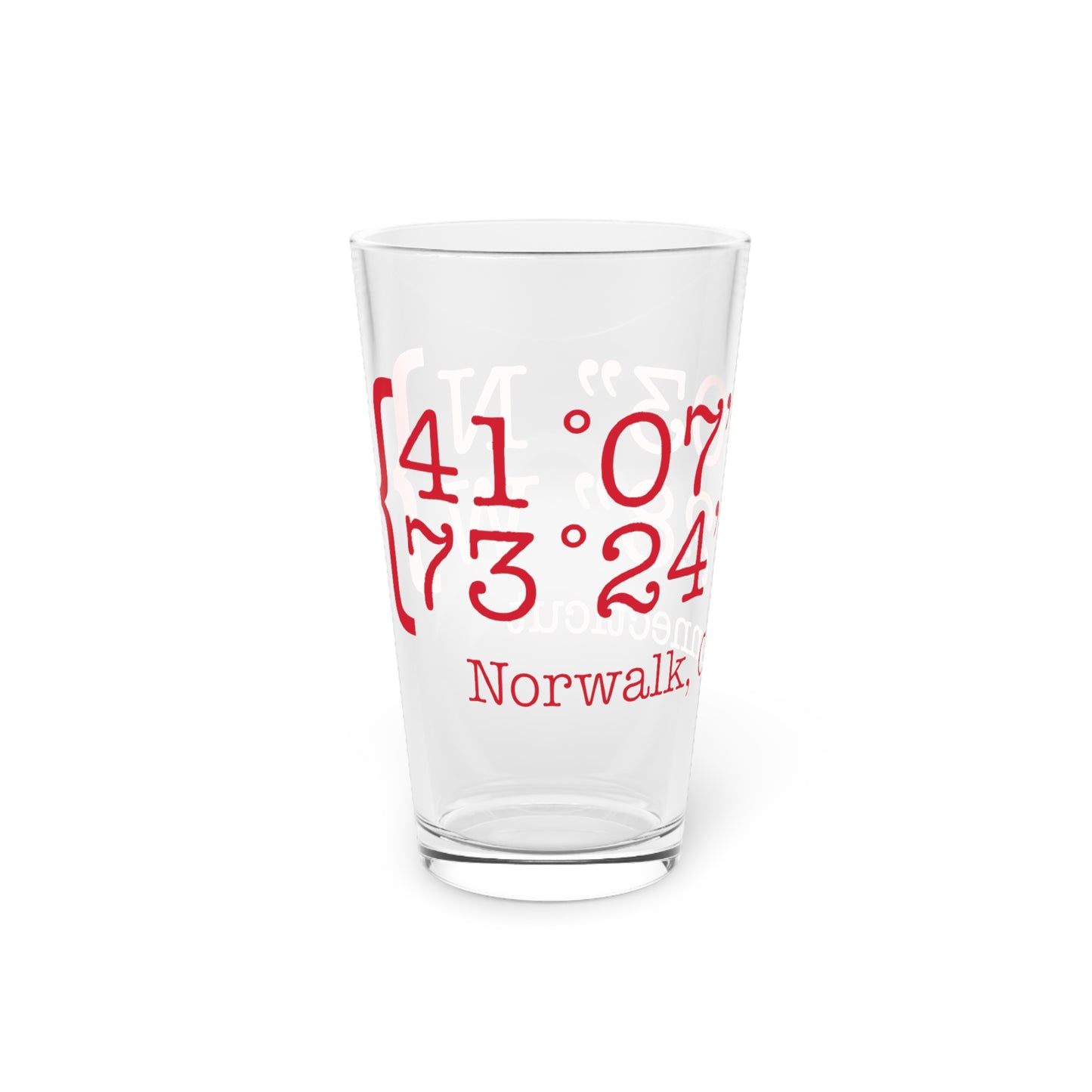 Norwalk Coordinates Pint Glass, 16oz