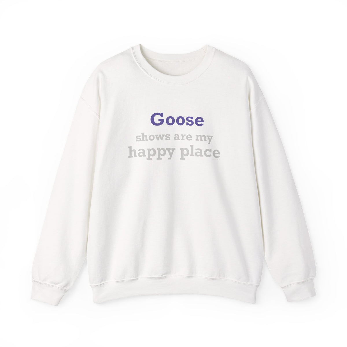 Goose Shows Are My Happy Place - Gray & Purple Unisex Heavy Blend™ Crewneck Sweatshirt