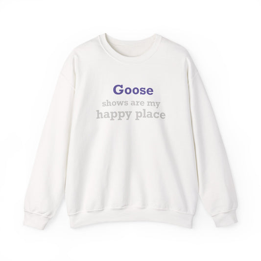 Goose Shows Are My Happy Place - Gray & Purple Unisex Heavy Blend™ Crewneck Sweatshirt