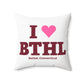 I Heart BTHL Spun Polyester Square Pillow