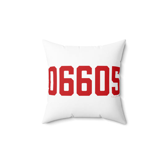 06605 Bridgeport Connecticut Zip Code Spun Polyester Square Pillow