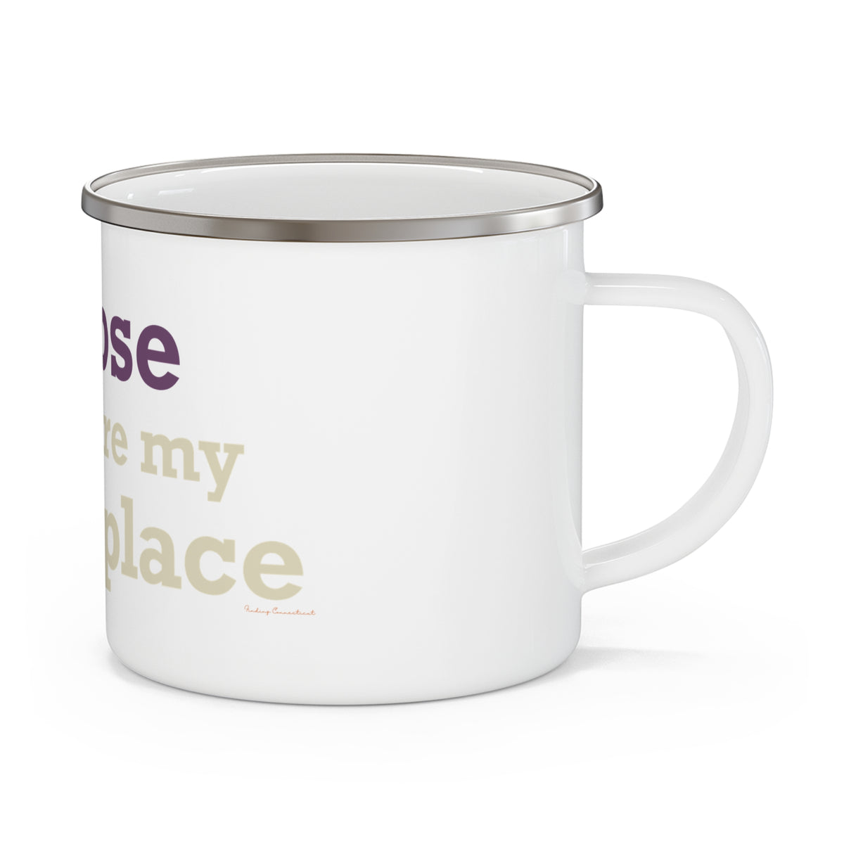Goose Shows Are My Happy Place - Cream & Purple Enamel Camping Mug