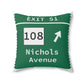 Vintage Merritt Parkway Exit 51 Sign Spun Polyester Square Pillow