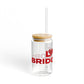 Love Bridgeport Glass Can with Straw and Lid, 16oz