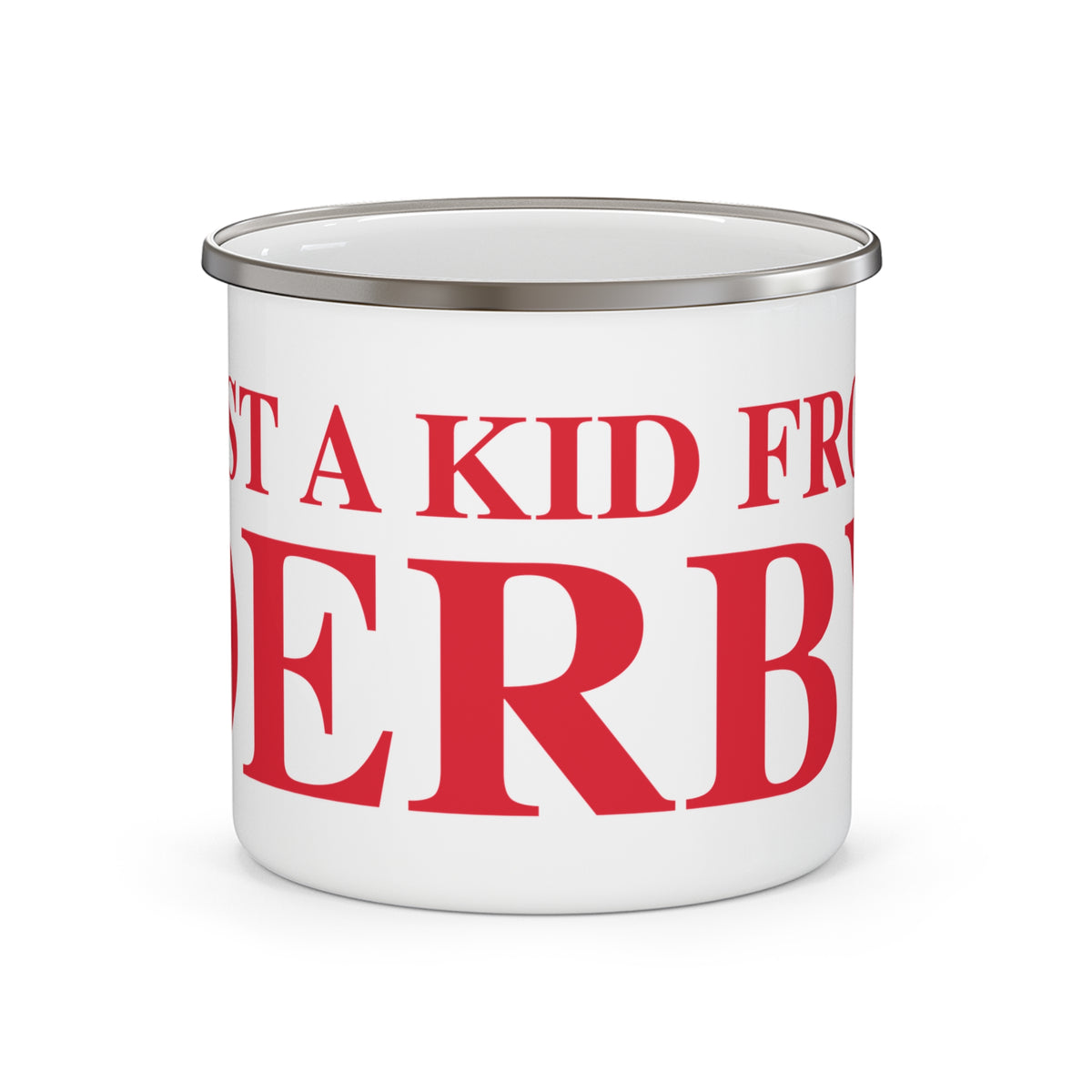 Just a kid from Derby Enamel Camping Mug