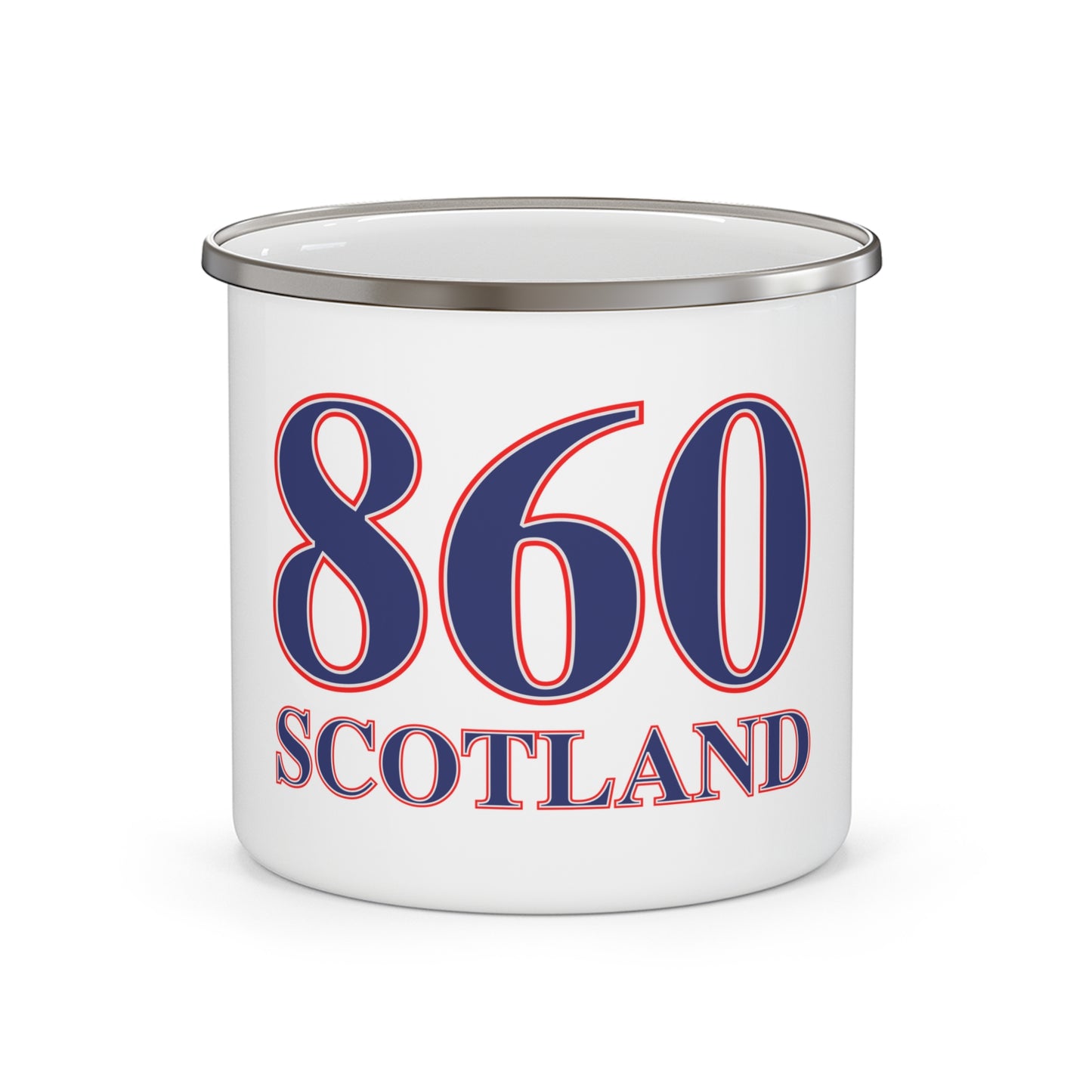 860 Scotland Red, White & Blue  Enamel Camping Mug