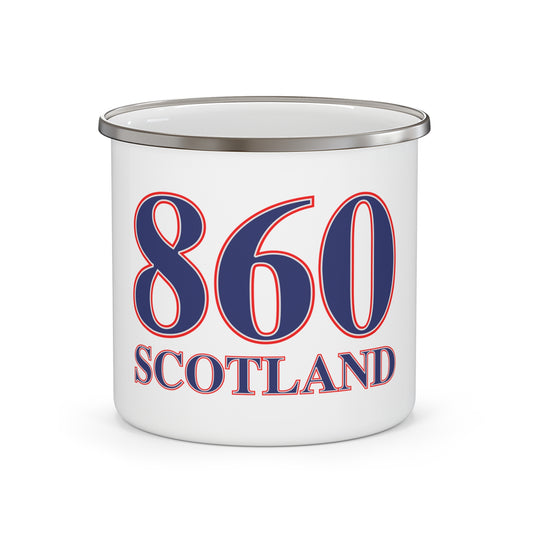 860 Scotland Red, White & Blue  Enamel Camping Mug