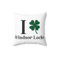 I Clover Windsor Locks Spun Polyester Square Pillow