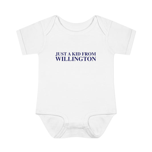 Just a kid from Willington Infant Baby Rib Bodysuit