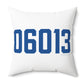 06013 Burlington Connecticut Zip Code Polyester Square Pillow