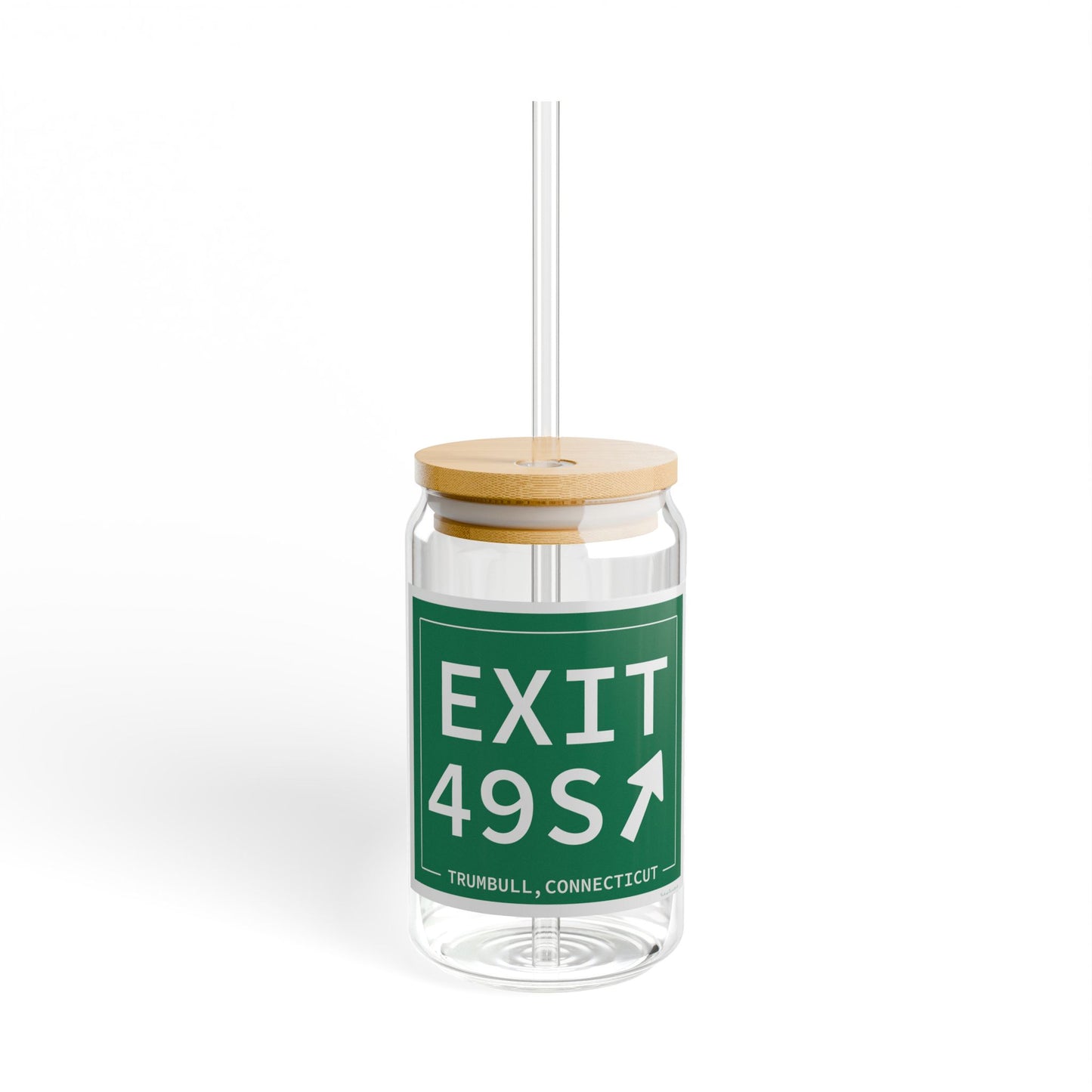 Vintage Exit 49S  Merritt Parkway Sign Sipper Glass, 16oz