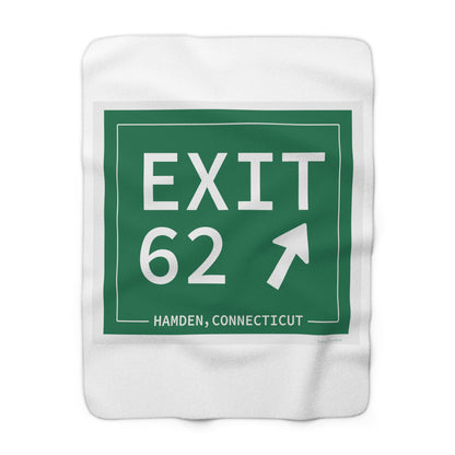 Vintage Exit 62 WCP Sign Sherpa Fleece Blanket