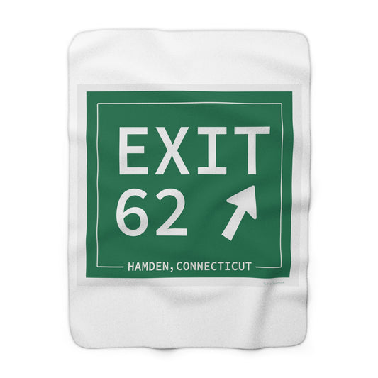 Vintage Exit 62 WCP Sign Sherpa Fleece Blanket