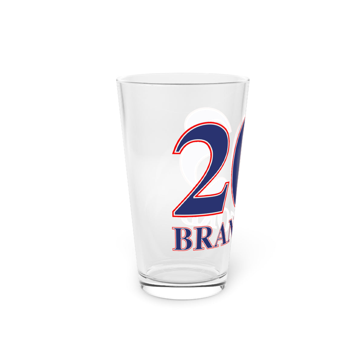 Branford Red, White & Blue Pint Glass, 16oz