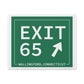 Vintage Exit 65 WCP Sign Matte Canvas, Stretched, 1.25"