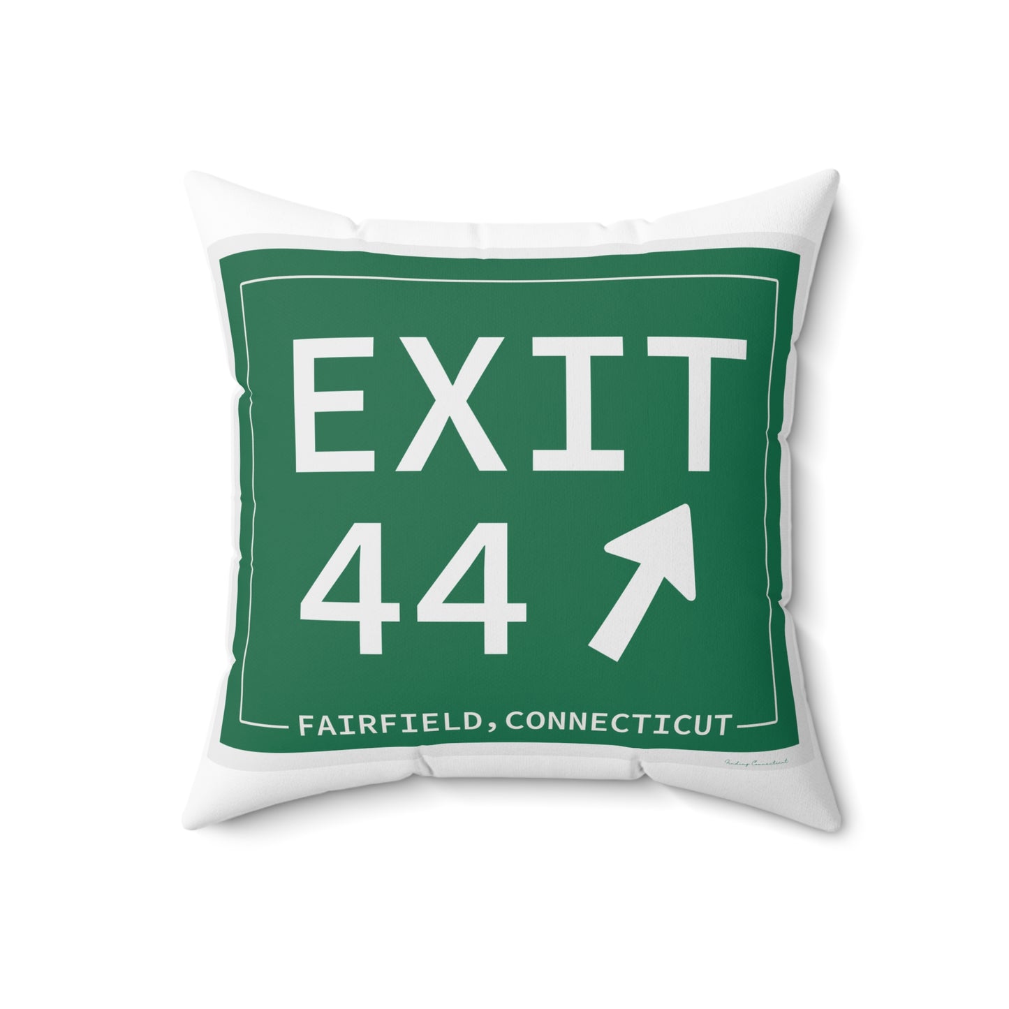 Vintage Exit 44 Merritt Parkway Sign Spun Polyester Square Pillow