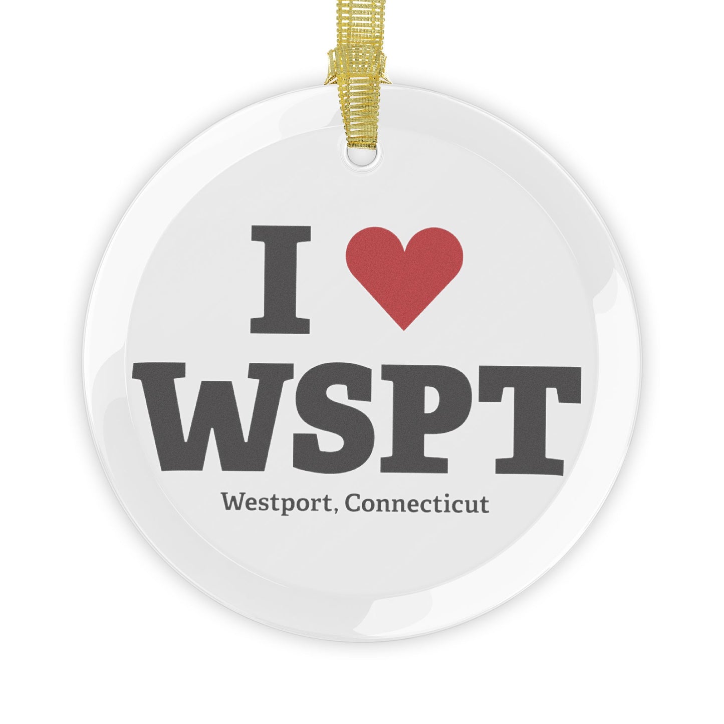 I Heart WSPT Glass Ornaments