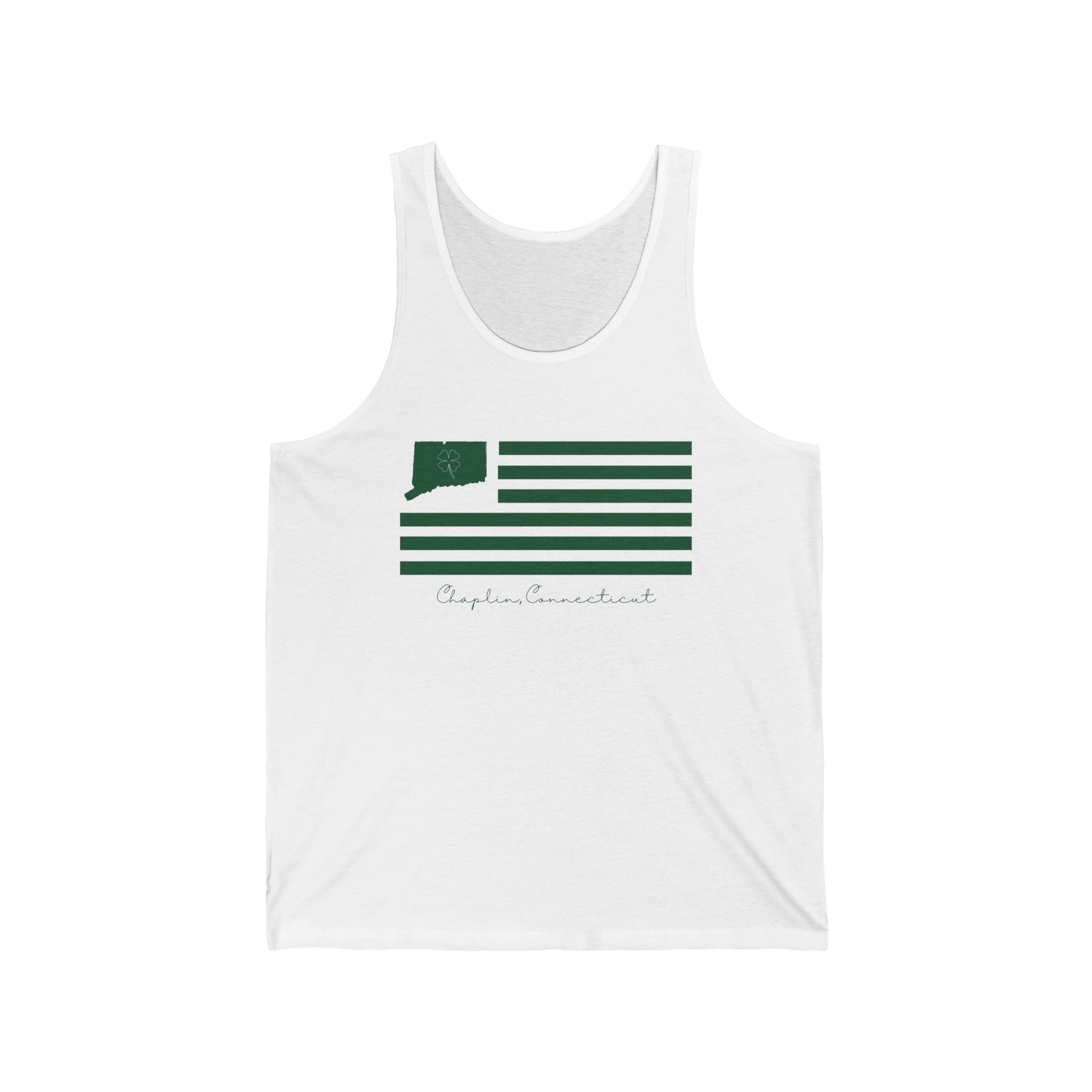 Chaplin Connecticut St. Patrick’s Day Flag Unisex Jersey Tank Top