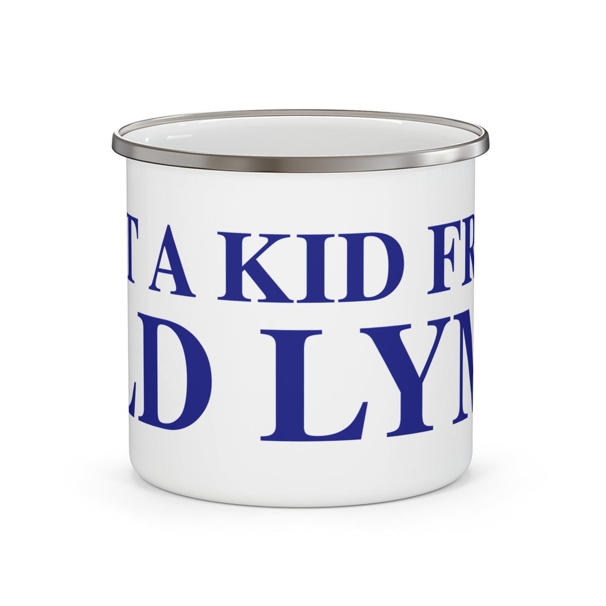 Just a kid from Old Lyme Enamel Camping Mug
