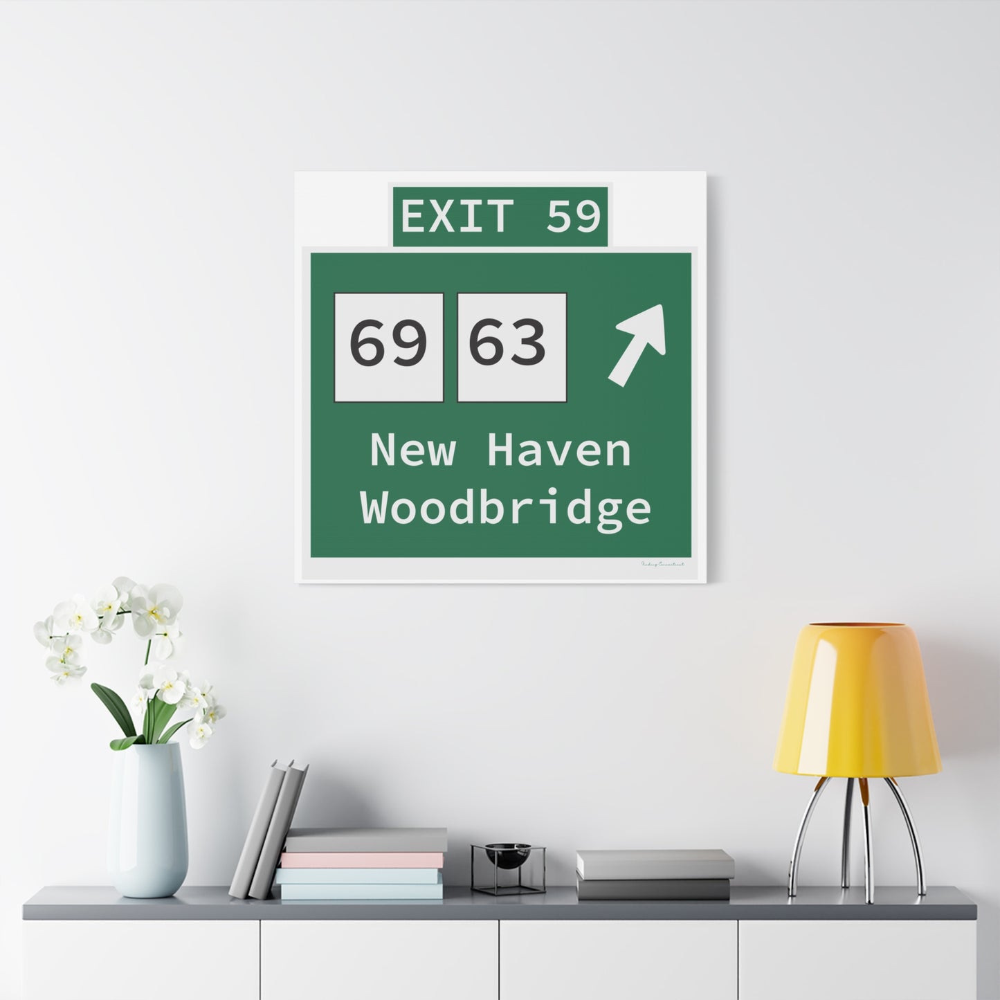 Vintage WCP Exit 59 Sign Matte Canvas, Stretched, 1.25"