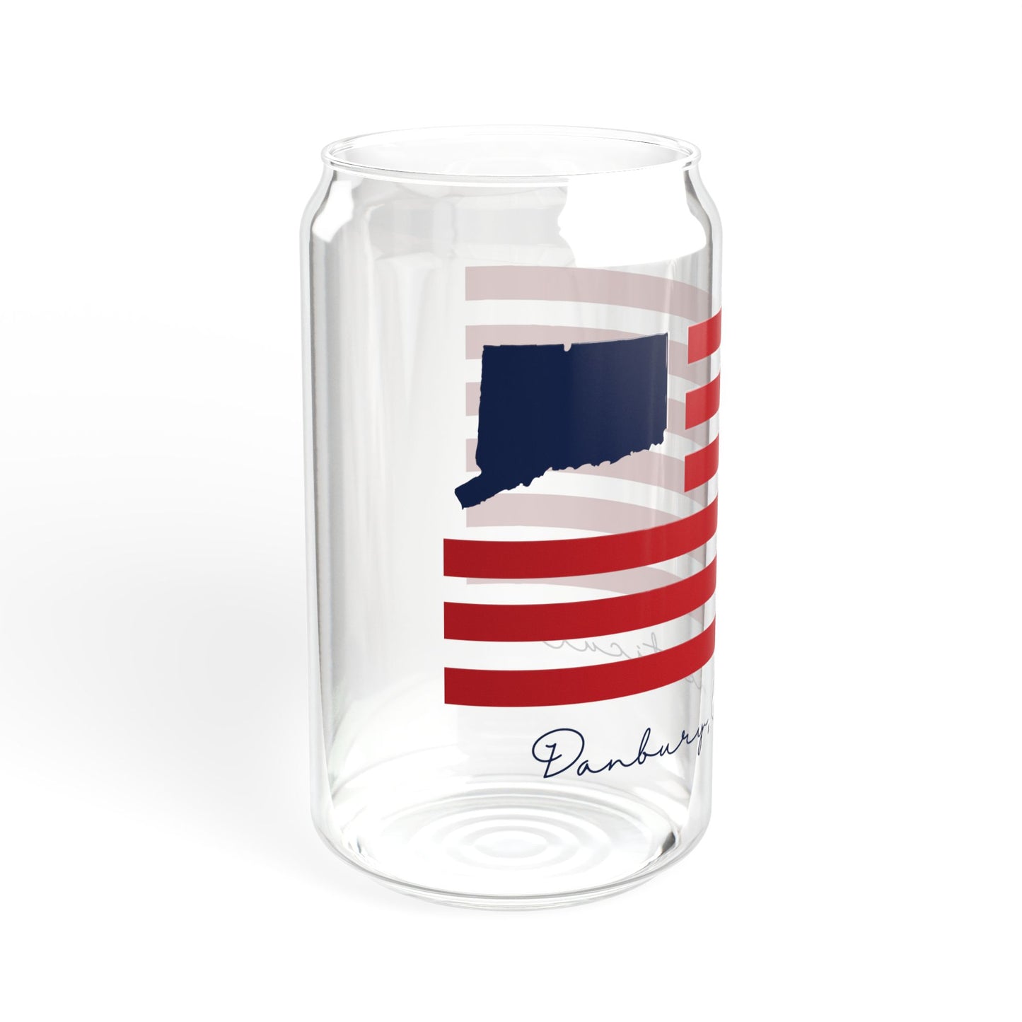 Danbury Connecticut Flag Sipper Glass, 16oz