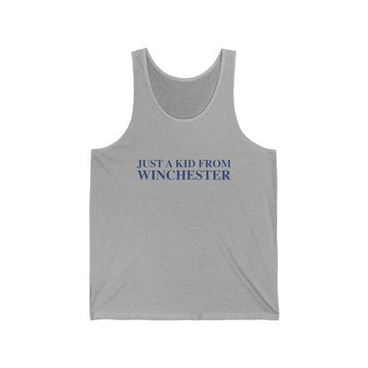 Just a kid from Winchester Unisex Jersey Tank Top