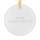 Love Black Rock Glass Ornaments