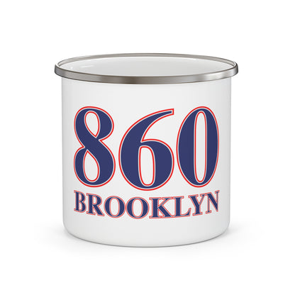 860 Brooklyn Red, White & Blue Enamel Camping Mug